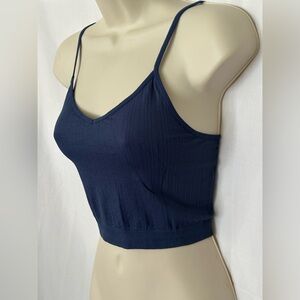NWOT Arizona body Ribbed Knit Seamless Spaghetti Strap Cropped Cami Size S